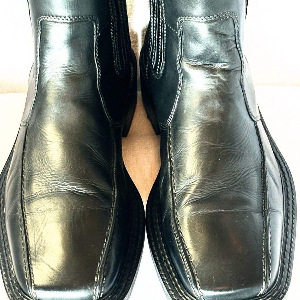Franco Fortini Men's Black Leather Boots Size 45 Amazing Condition